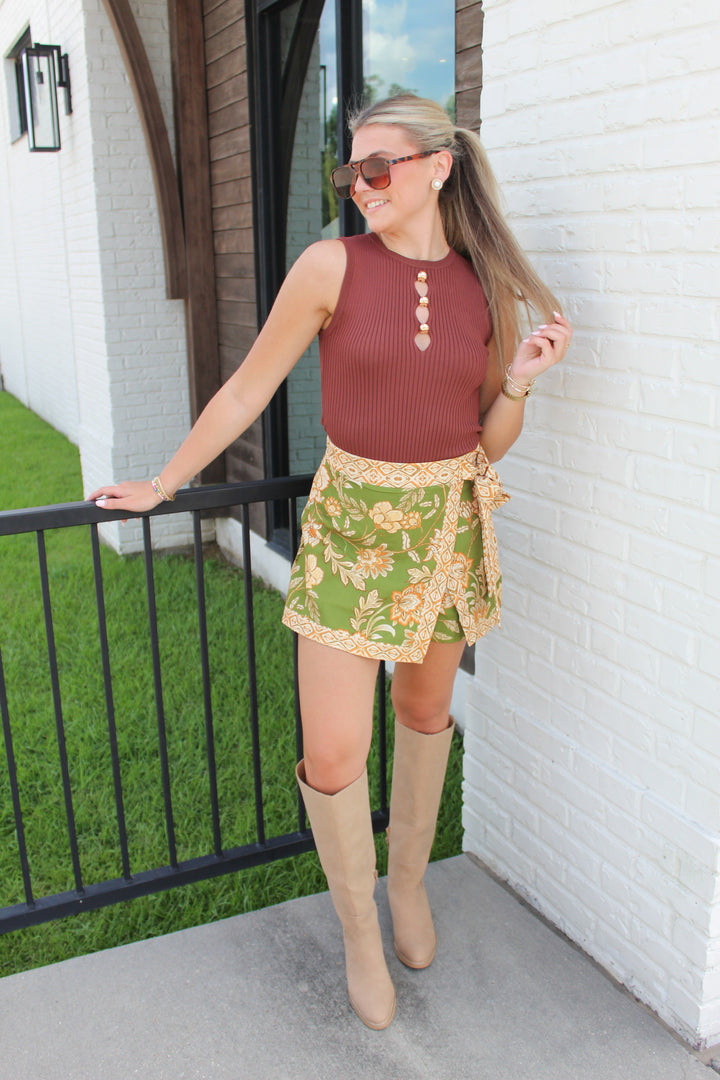 GOLDIE SLEEVELESS KNIT TOP