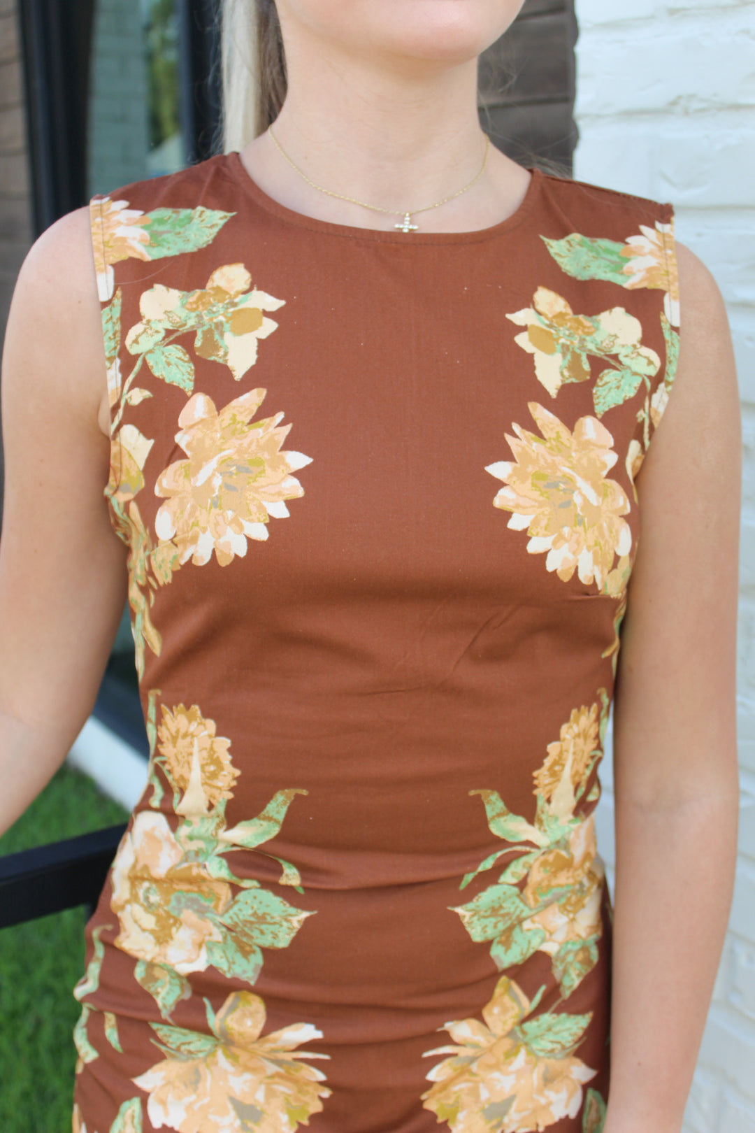 PRETTY PETALS FLORAL PRINTED MIDI DRESS