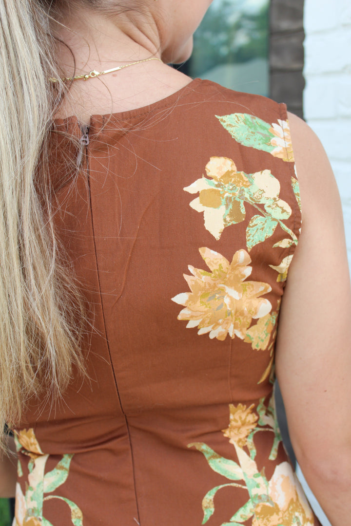 PRETTY PETALS FLORAL PRINTED MIDI DRESS