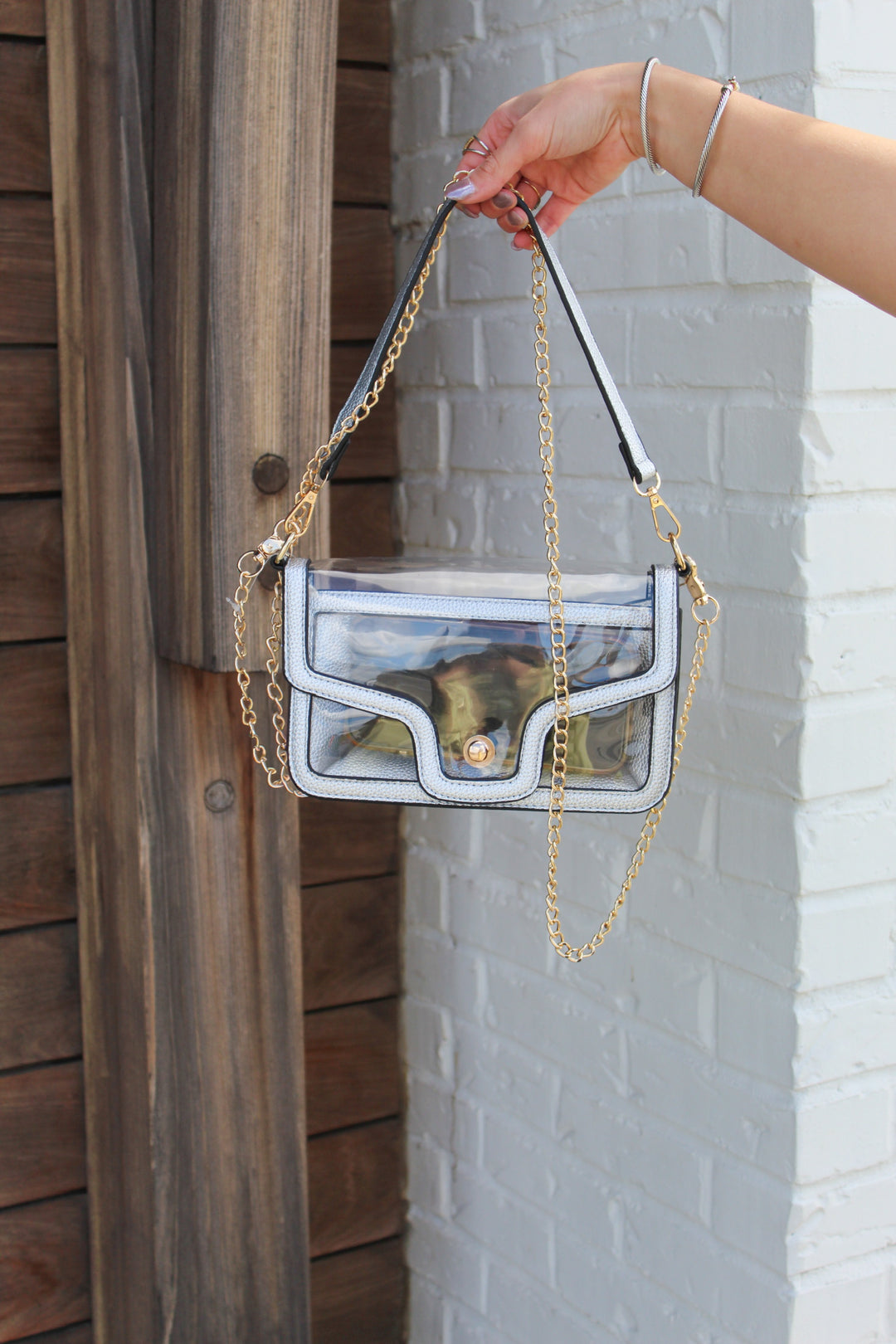 NINA CLEAR PURSE - SILVER