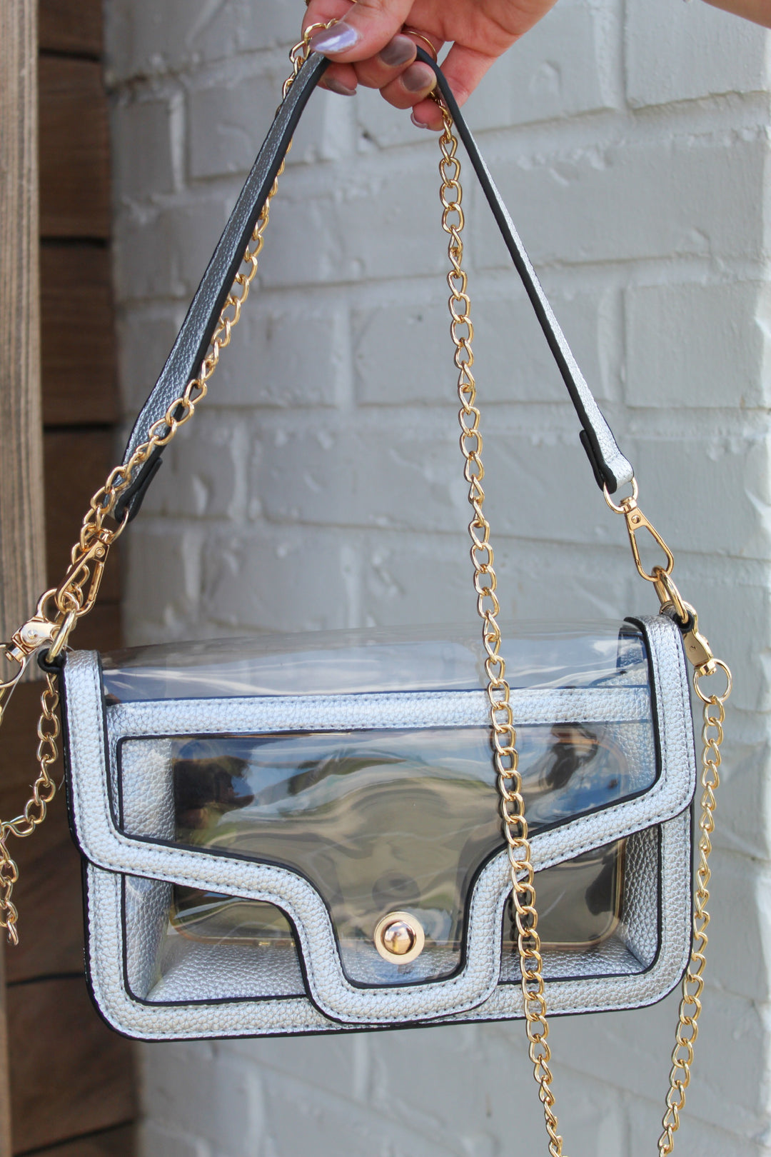NINA CLEAR PURSE - SILVER
