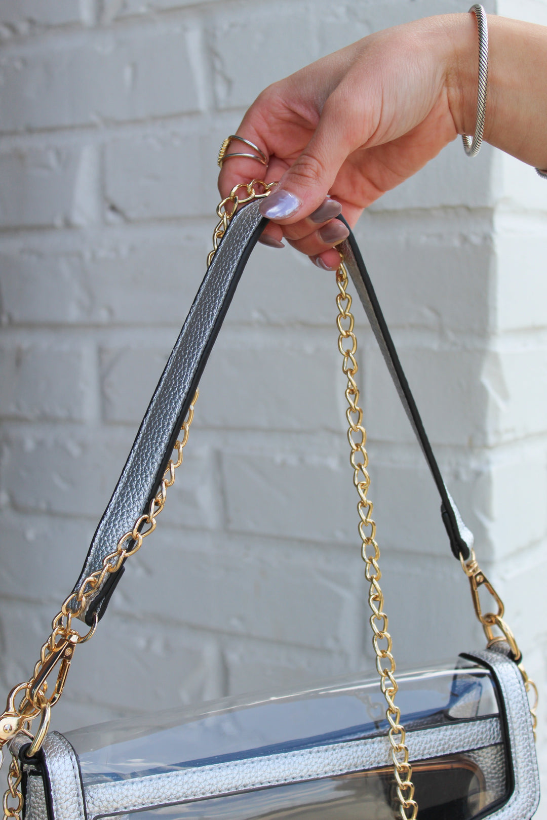 NINA CLEAR PURSE - SILVER