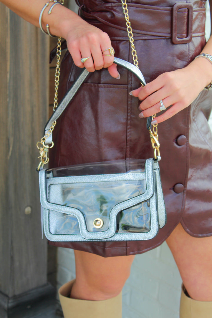 NINA CLEAR PURSE - SILVER