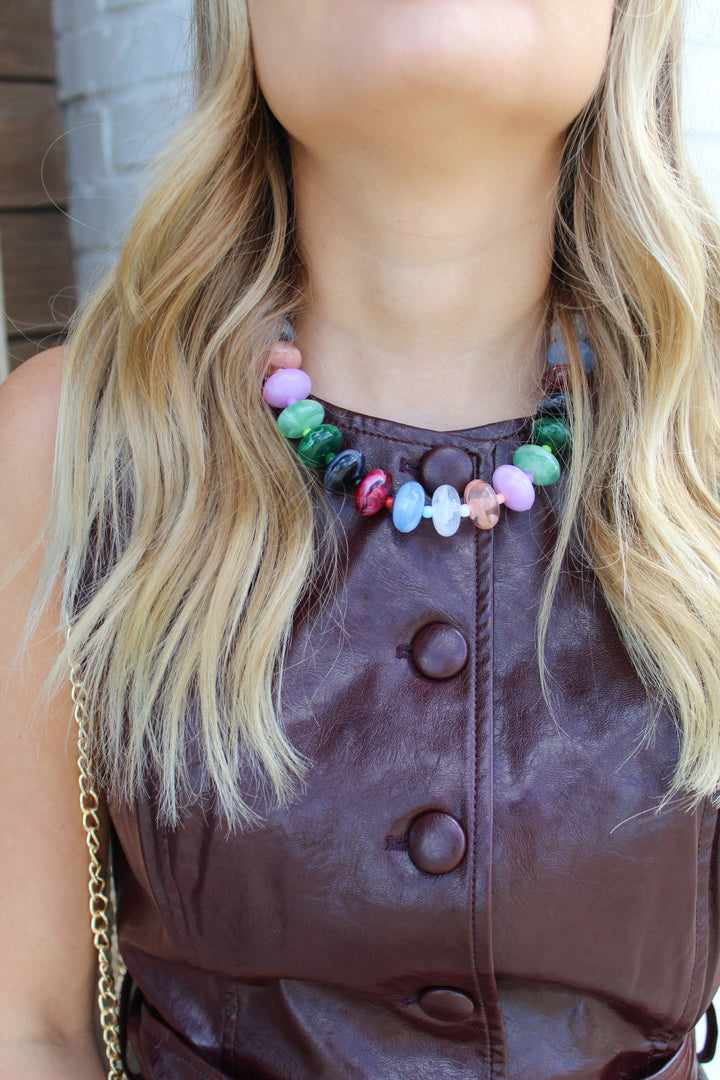 BUBBLES AND BUBBLES BEADED NECKLACE