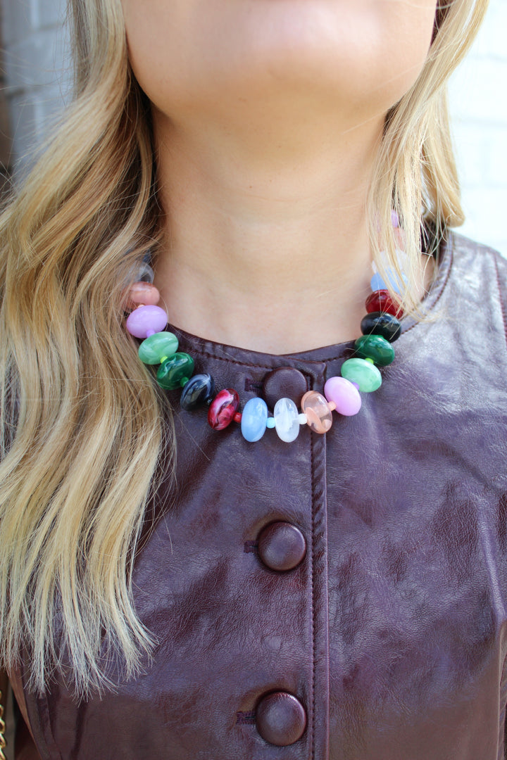 BUBBLES AND BUBBLES BEADED NECKLACE