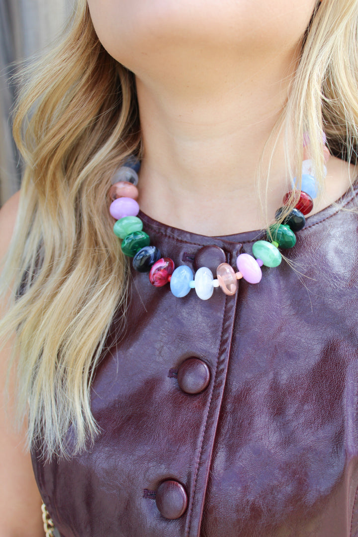 BUBBLES AND BUBBLES BEADED NECKLACE