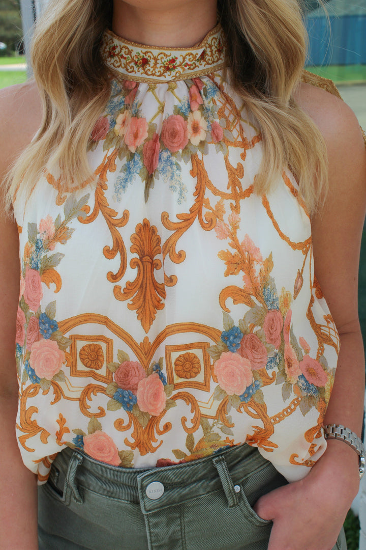 PAISLEY PLEASE HALTER TOP