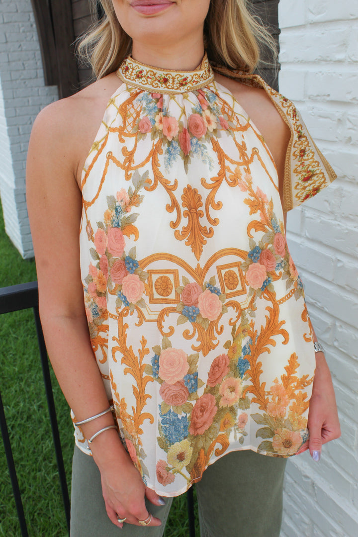 PAISLEY PLEASE HALTER TOP