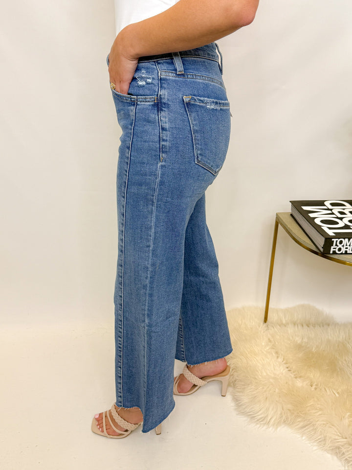 STREET SCENE CROPPED WIDE LEG JEANS