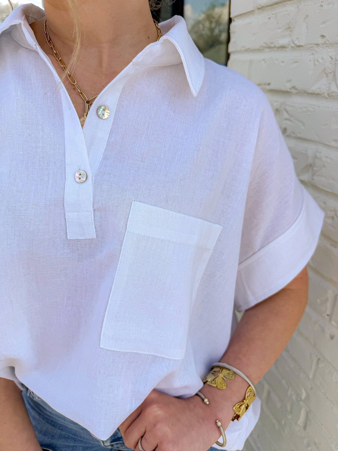 EASY LIVING LINEN TOP