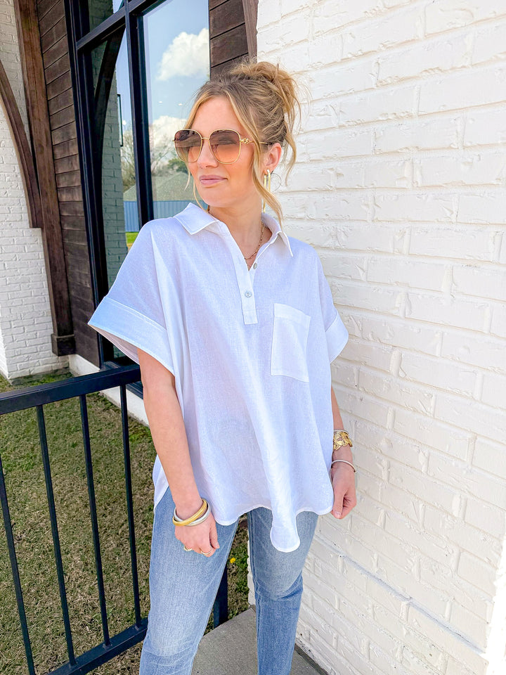 EASY LIVING LINEN TOP