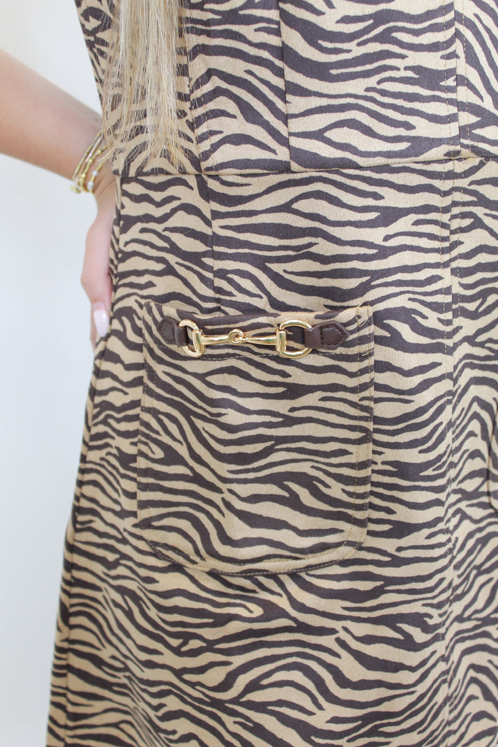 ROAM FREE SUEDE TIGER DRESS
