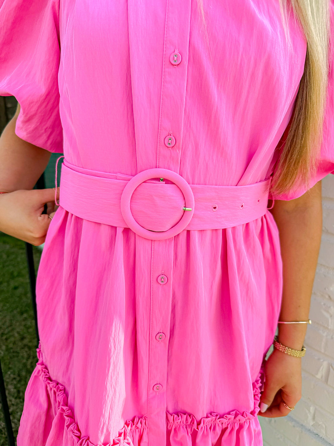 CAMELLIA BELTED DRESS