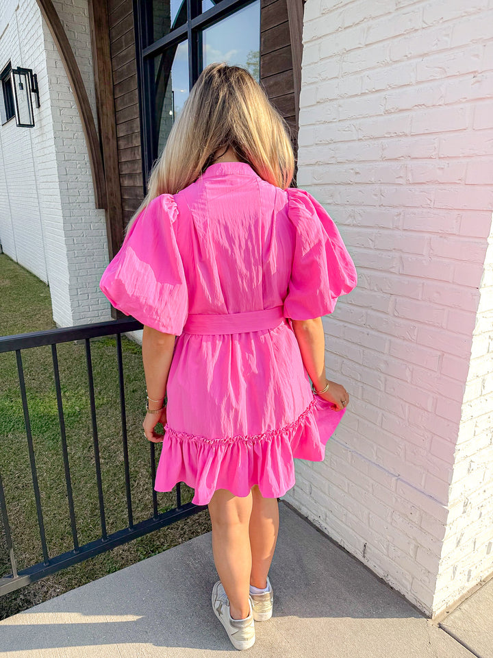 CAMELLIA BELTED DRESS