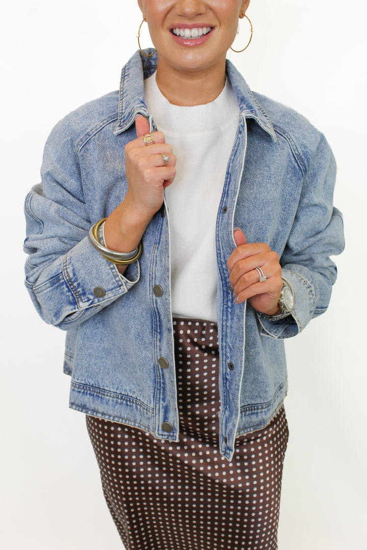 THE JEAN SCENE LIGHT WASH DENIM JACKET