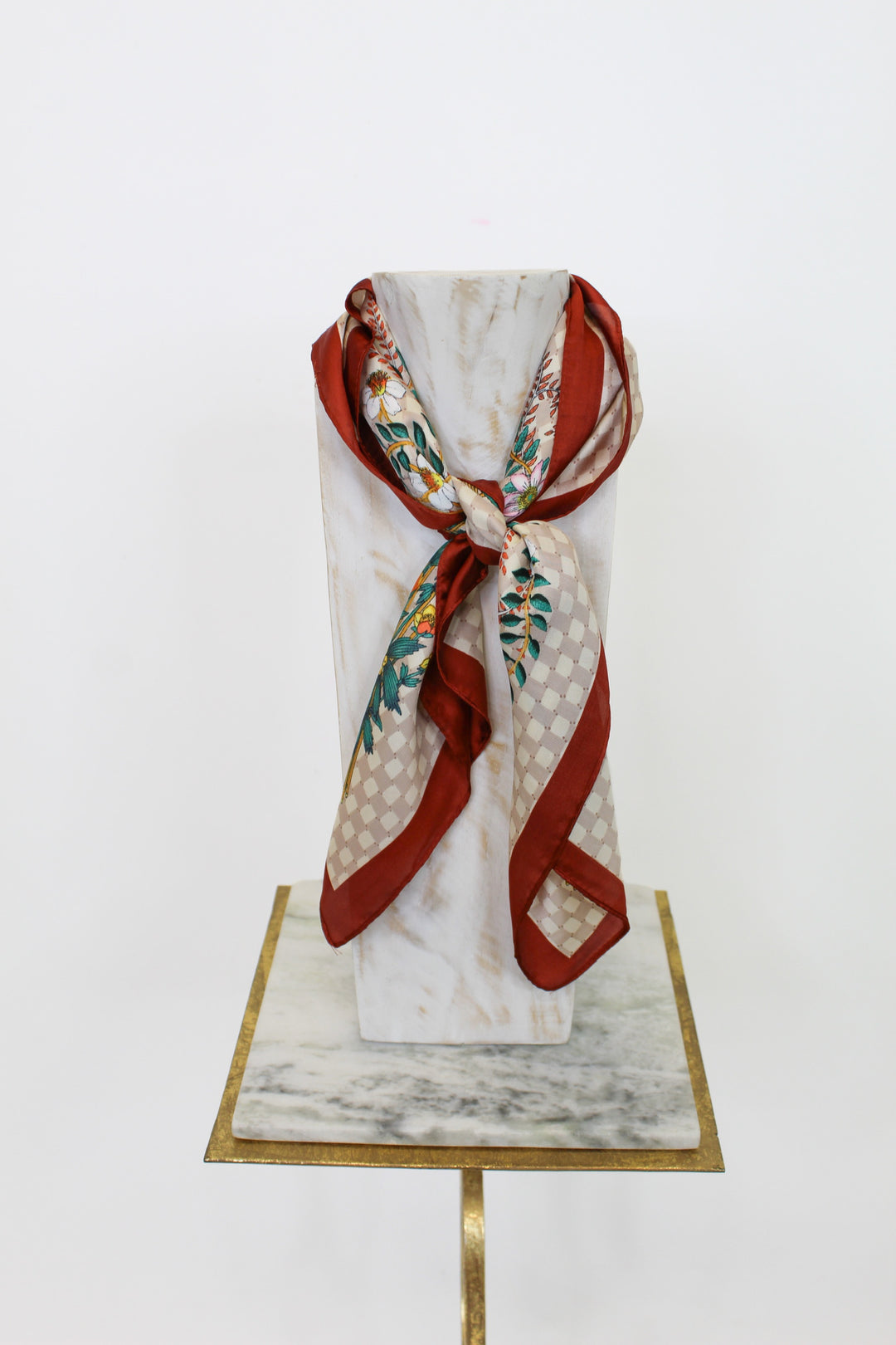 RUST FLORAL SCARF