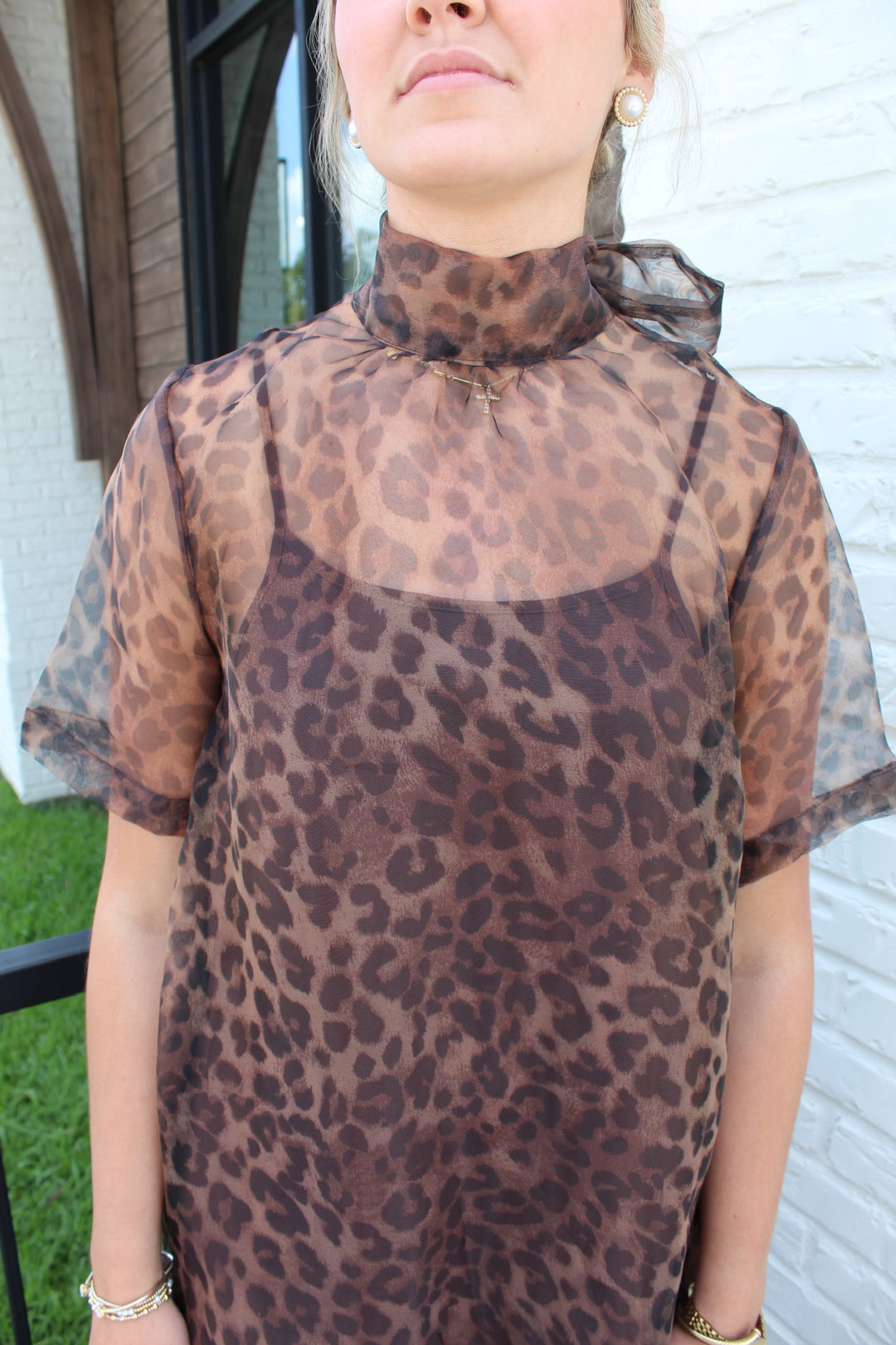 NORA LEOPARD MIDI DRESS