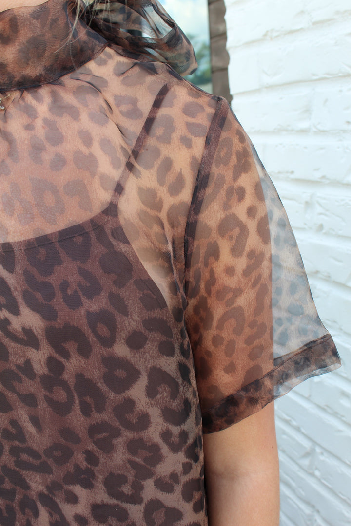 NORA LEOPARD MIDI DRESS