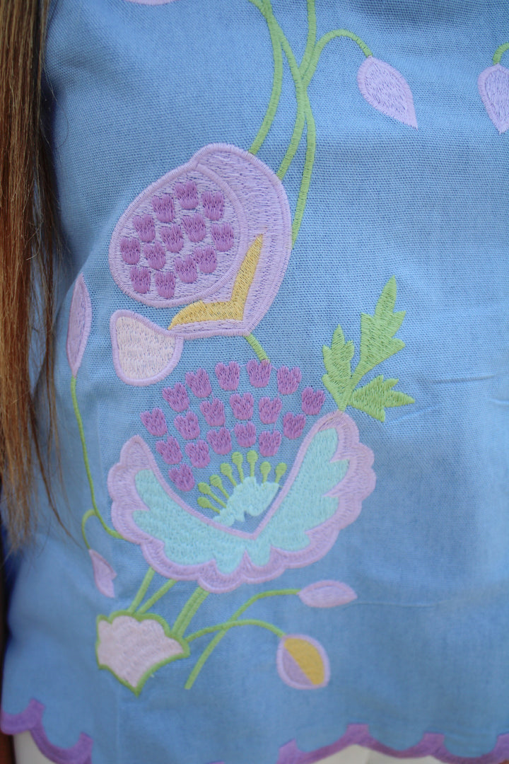 BRANDI EMBROIDERED SCALLOPED TANK