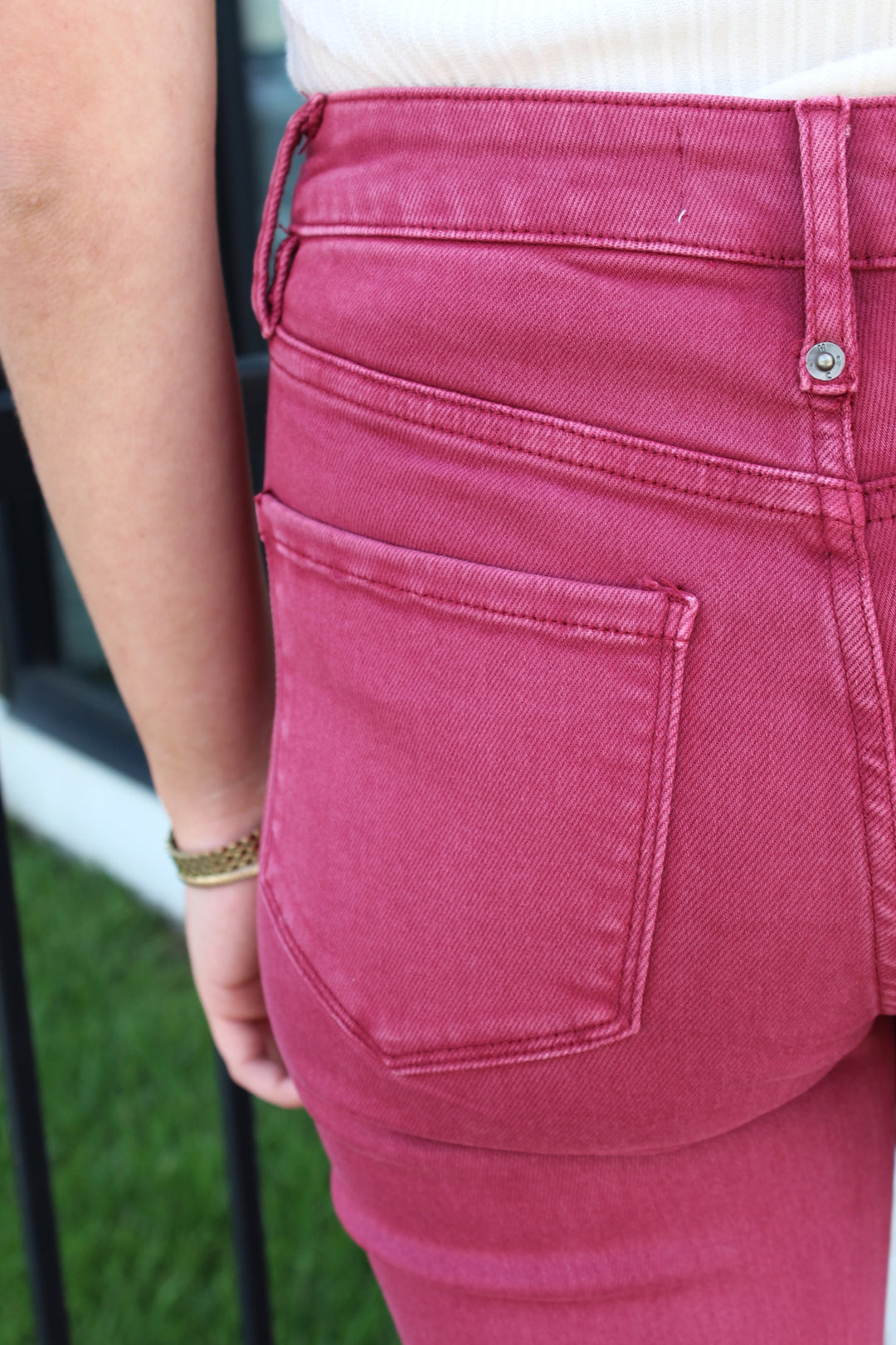 MERLOT HIGH RISE STRAIGHT LEG JEAN