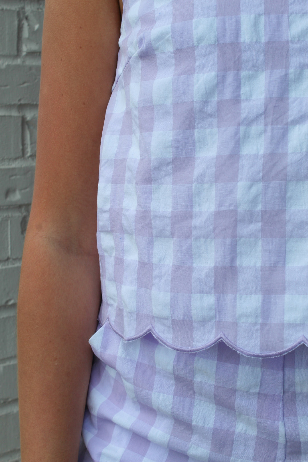 LAVENDER LOVE GINGHAM SET TOP