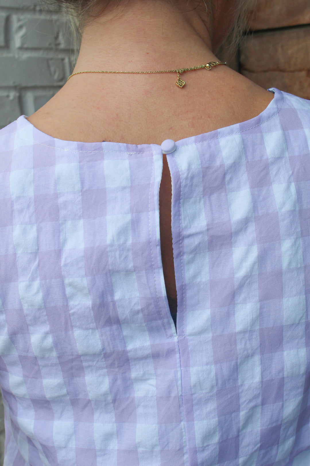 LAVENDER LOVE GINGHAM SET TOP
