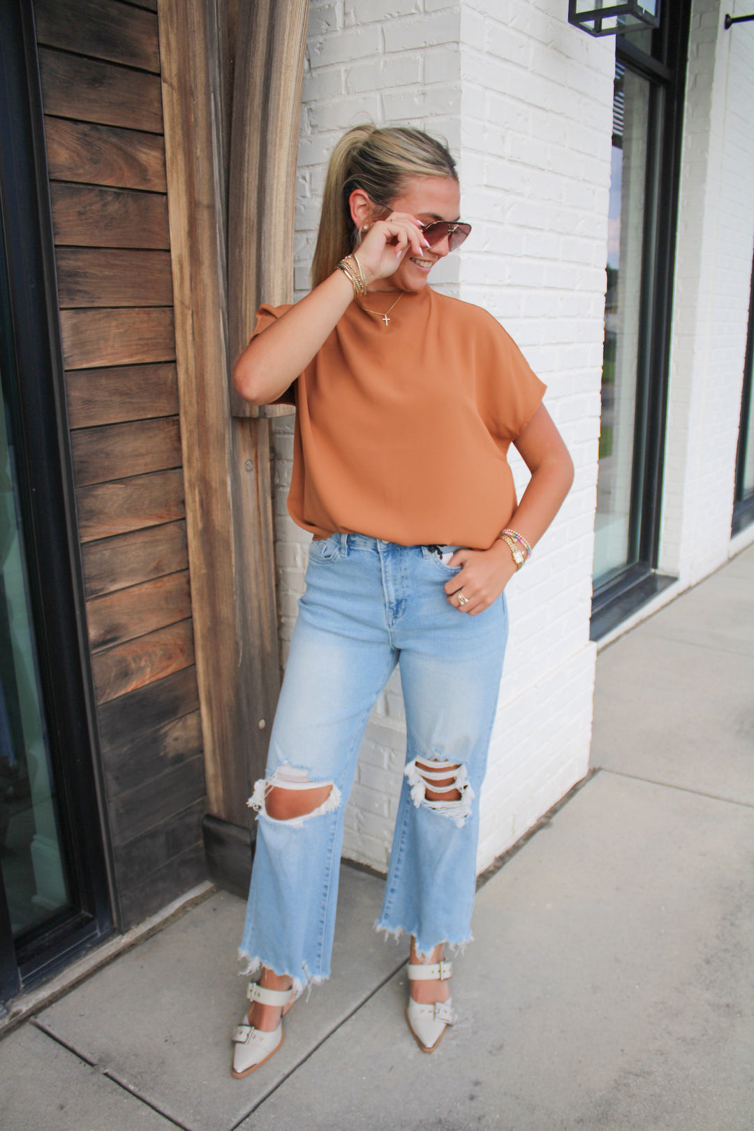 THE MAREN COWL NECK TOP