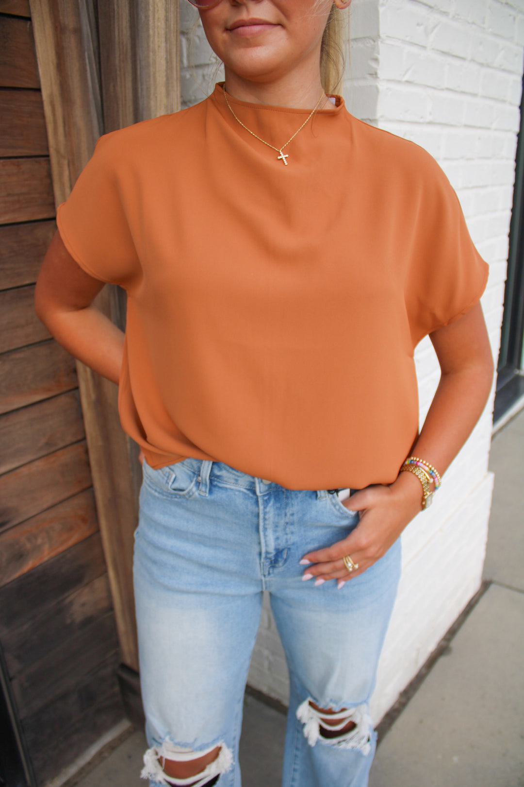 THE MAREN COWL NECK TOP