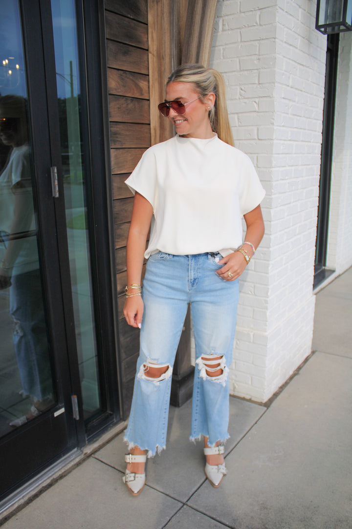 THE MAREN COWL NECK TOP
