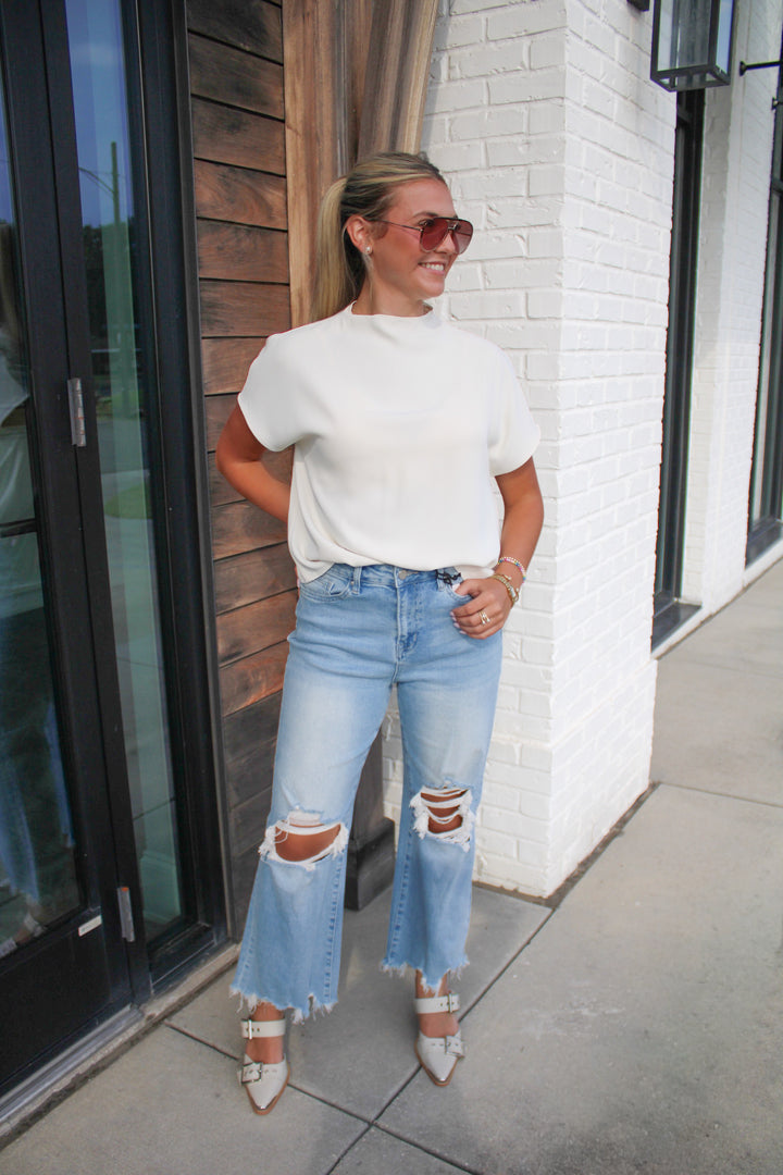 THE MAREN COWL NECK TOP