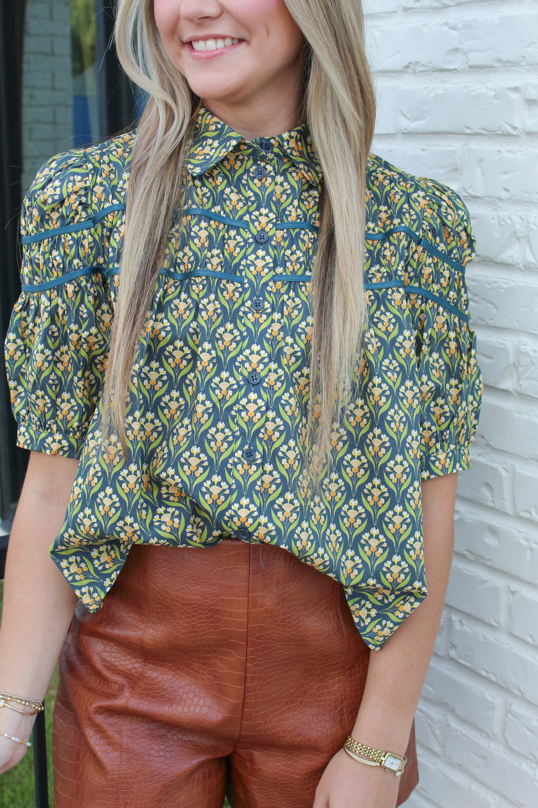 SEA GLASS FLORAL TOP