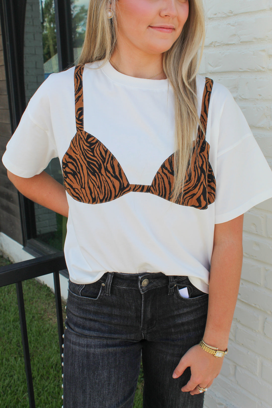 THE FRANKIE TIGER PRINT BIKINI TEE