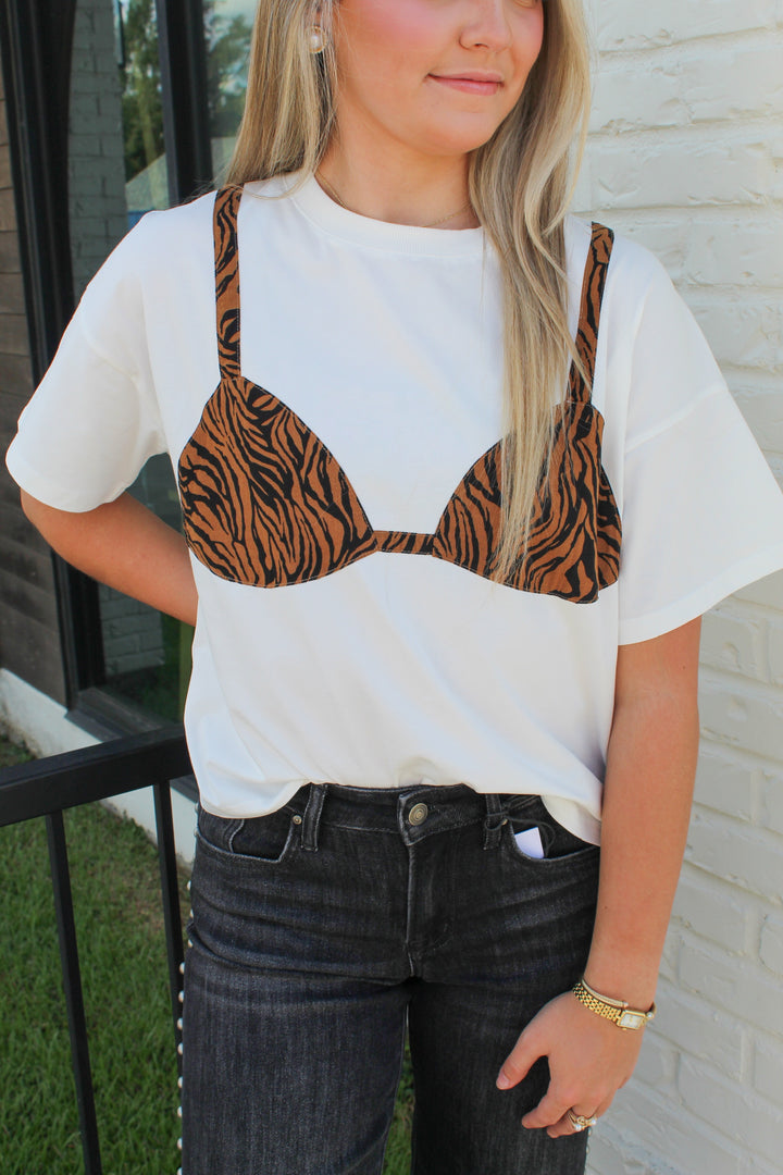 THE FRANKIE TIGER PRINT BIKINI TEE