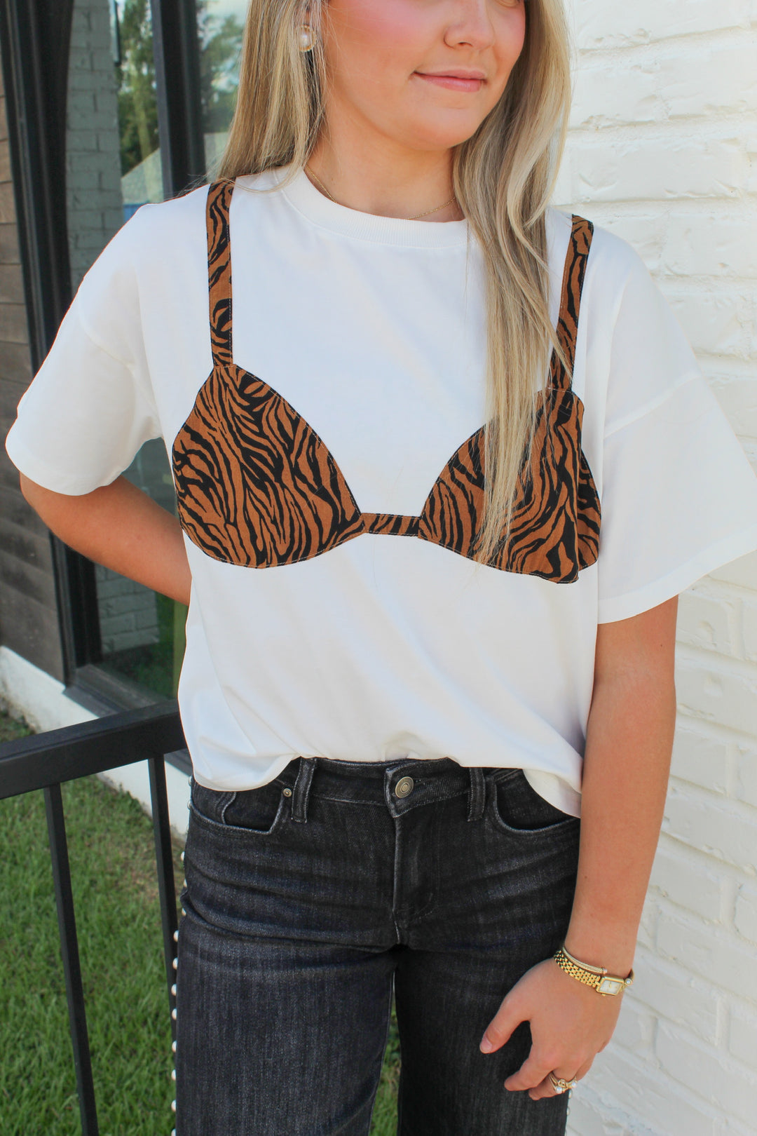 THE FRANKIE TIGER PRINT BIKINI TEE