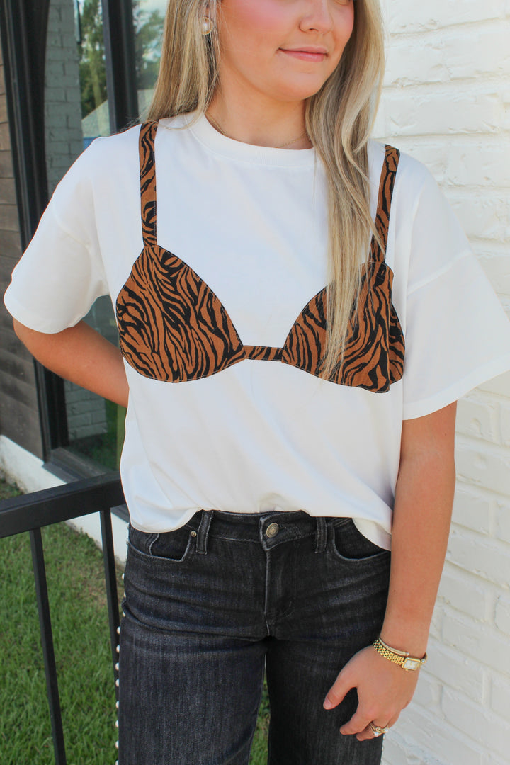 THE FRANKIE TIGER PRINT BIKINI TEE