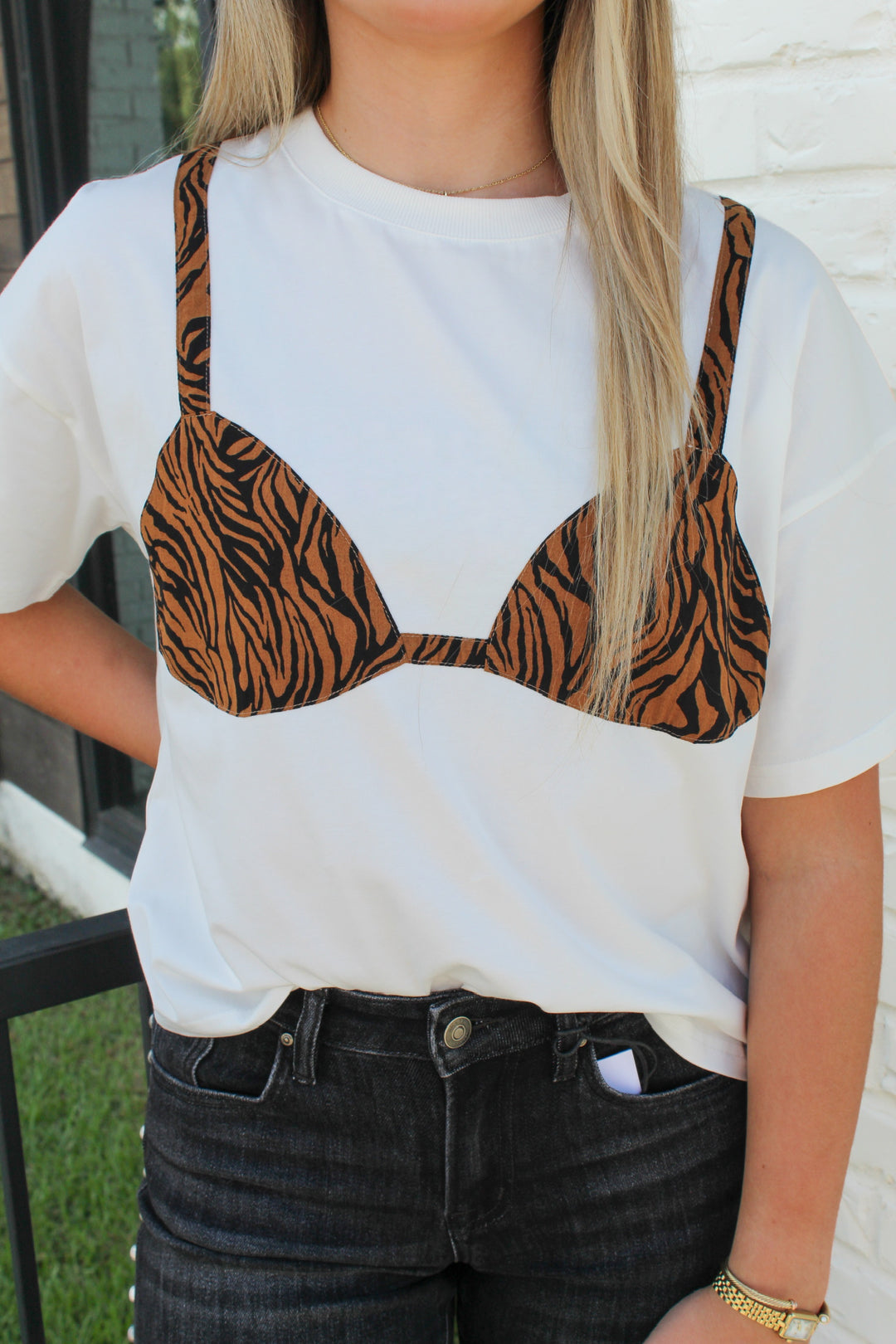 THE FRANKIE TIGER PRINT BIKINI TEE