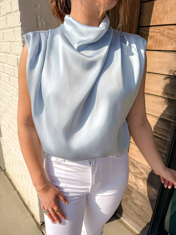 CROWD PLEASER COWL NECK TOP