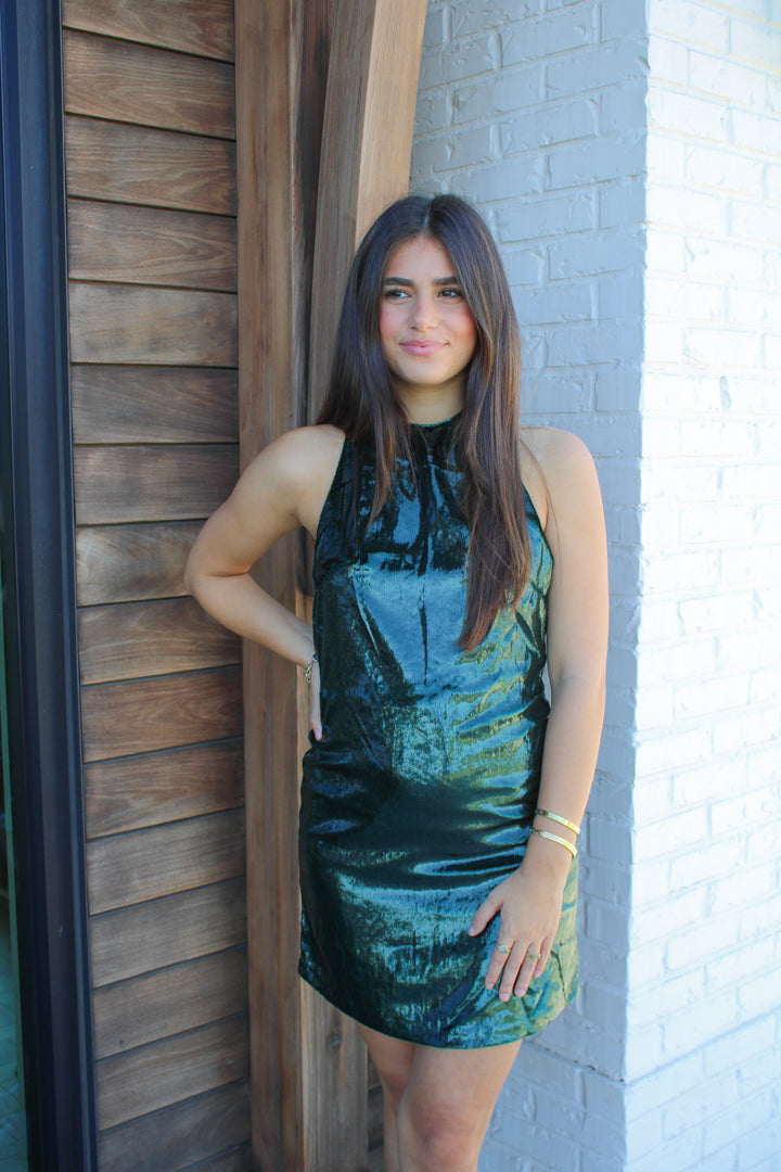 ENCHANTED EVENINGS HALTER DRESS