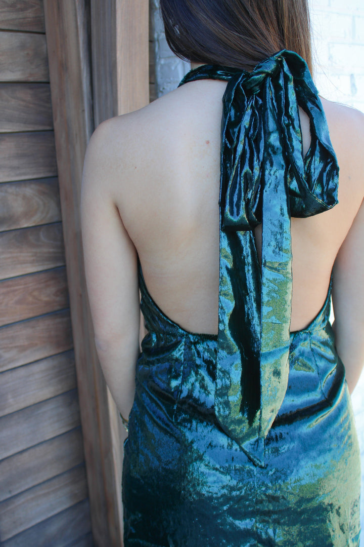 ENCHANTED EVENINGS HALTER DRESS