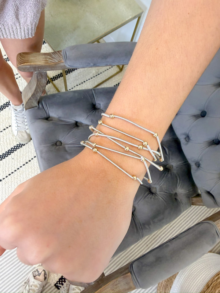 BEADED GUITAR STRING BRACELET STACK