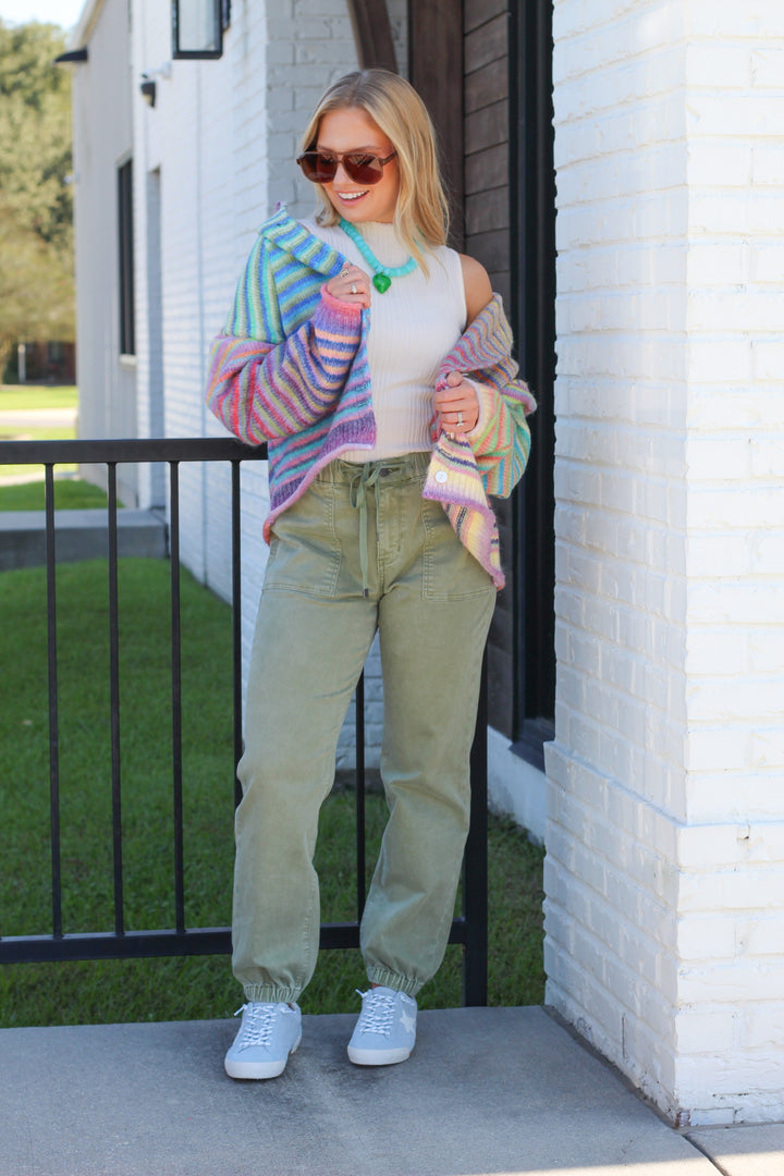 GOOD MOOD RAINBOW CARDIGAN