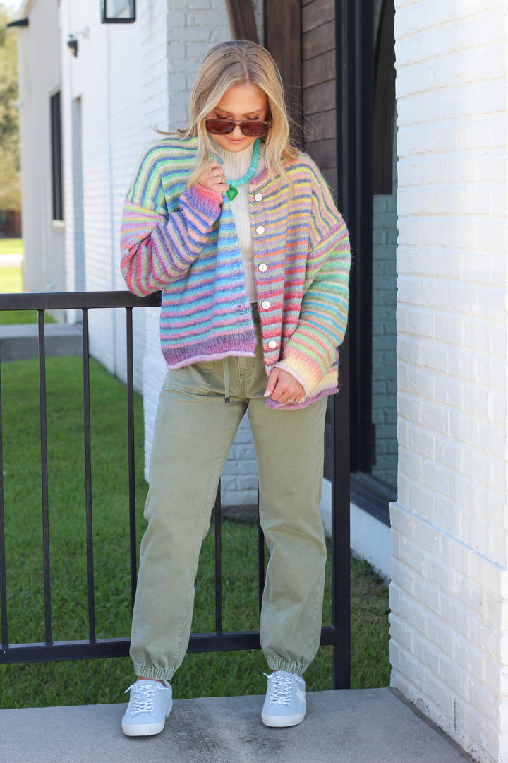 GOOD MOOD RAINBOW CARDIGAN