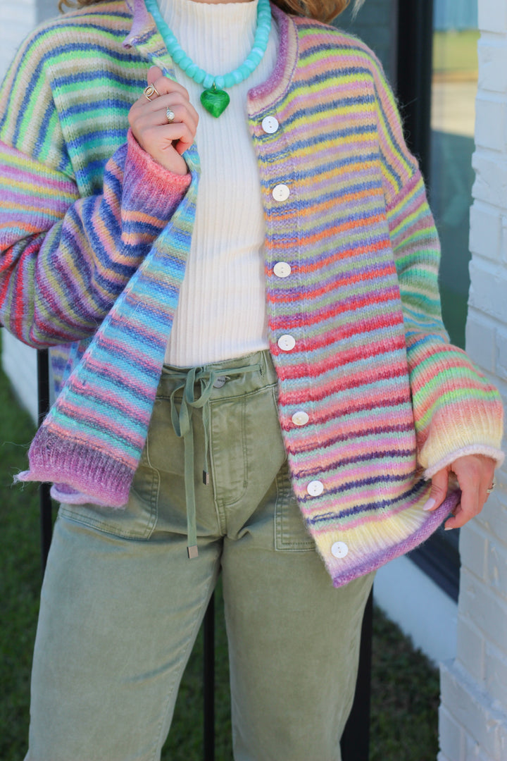 GOOD MOOD RAINBOW CARDIGAN