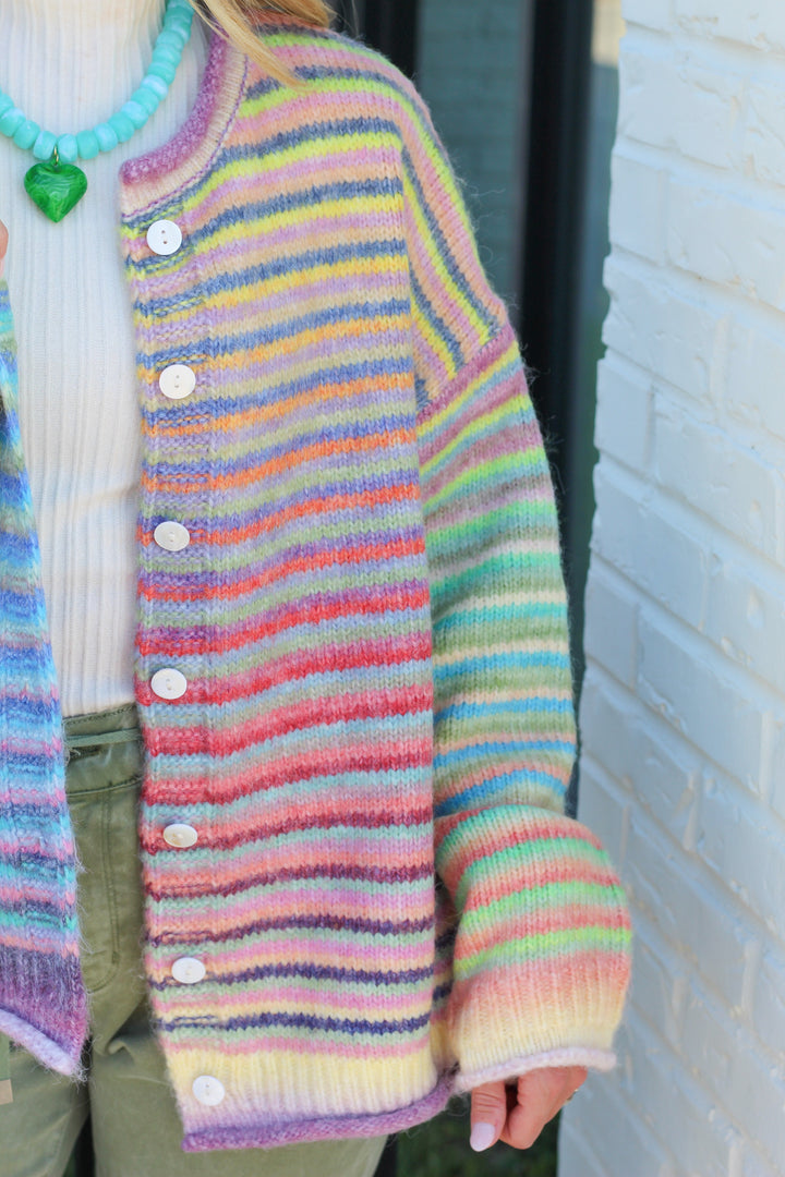 GOOD MOOD RAINBOW CARDIGAN