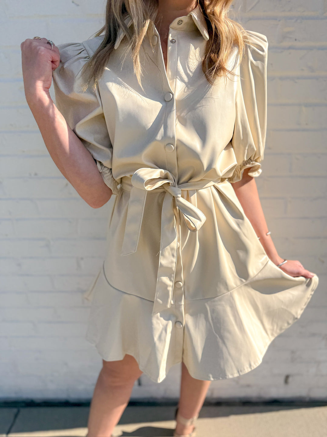 CITY CHIC FAUX LEATHER DRESS