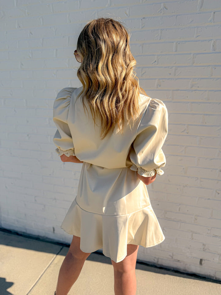 CITY CHIC FAUX LEATHER DRESS