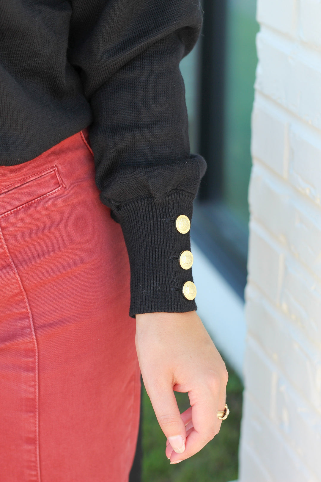 DRESSED TO IMPRESS COLD SHOULDER SWEATER
