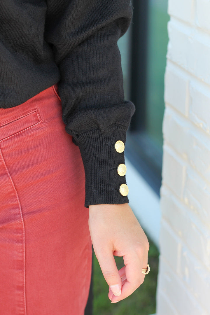 DRESSED TO IMPRESS COLD SHOULDER SWEATER