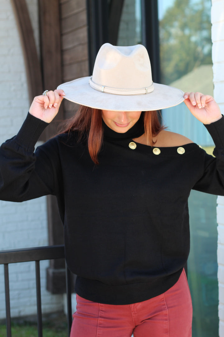 THE SIGNATURE IVORY BELTED BAND FEDORA