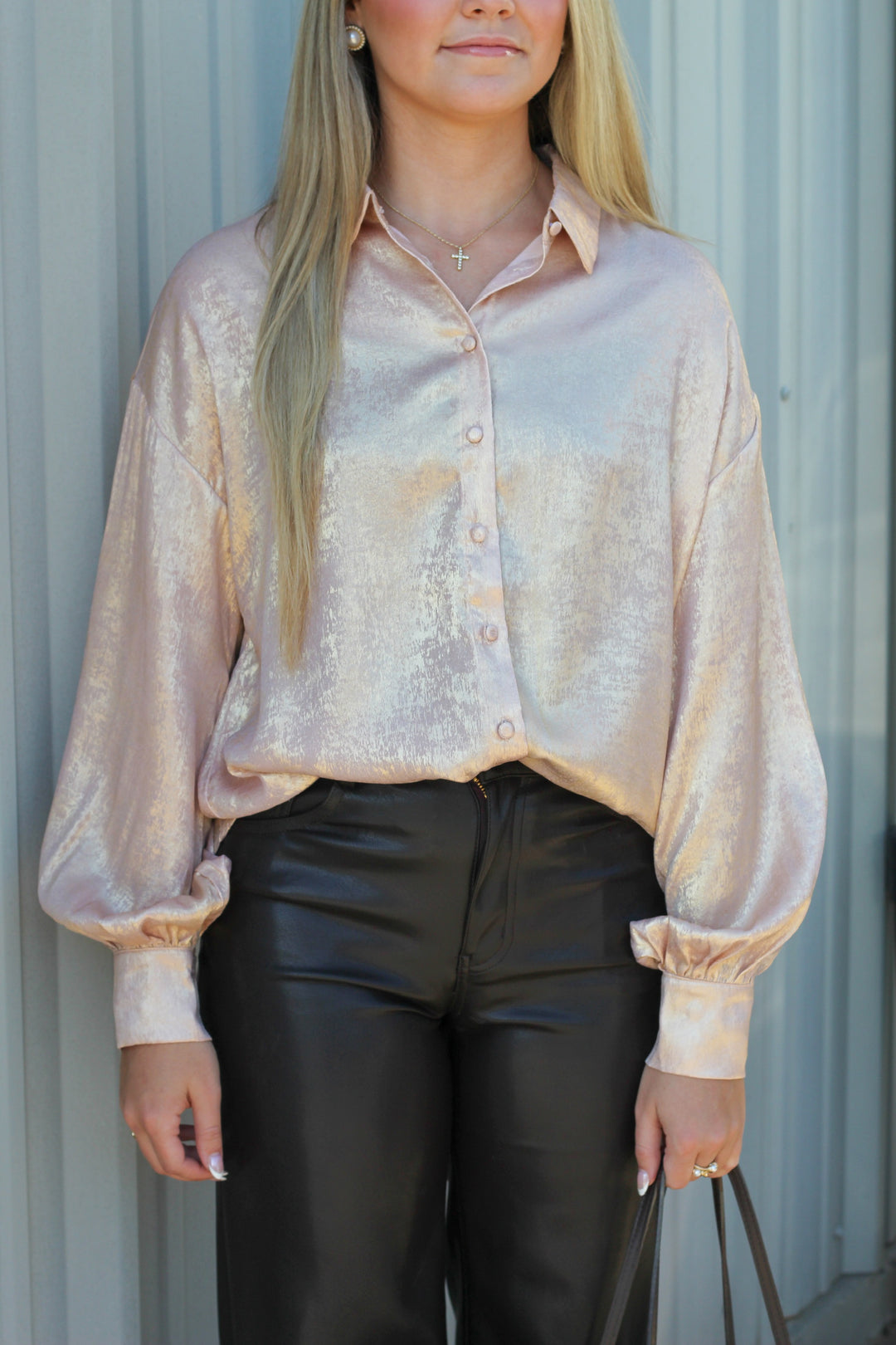 GOOD AS GOLD BUTTON DOWN BLOUSE